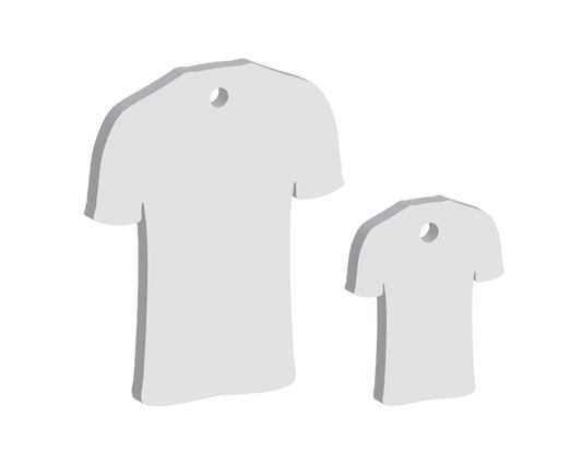 Large & Small Tee Shirt Keyring Pack (5 Sets)