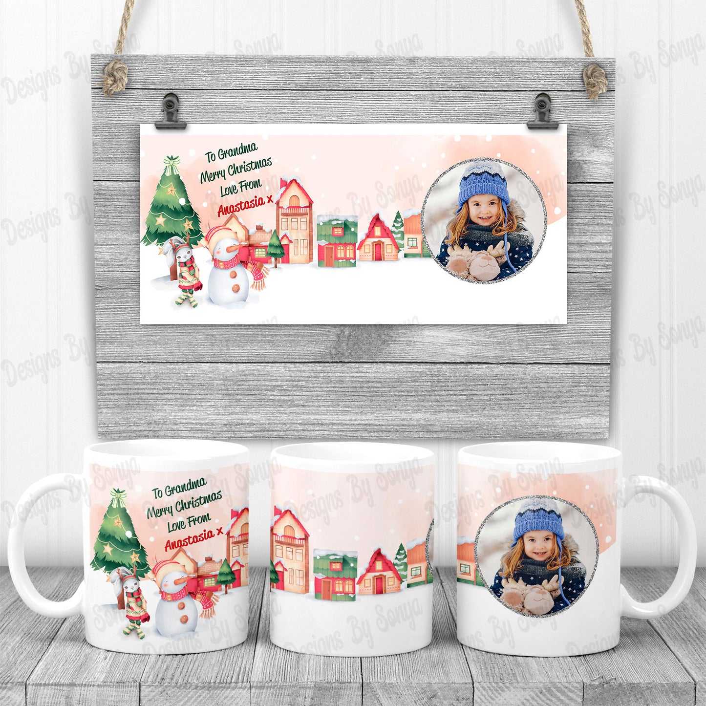 Snow Village Photo Mug Design