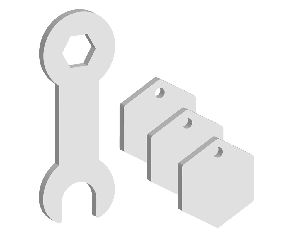 Spanner and Nut Keyring Pack (5 Sets)