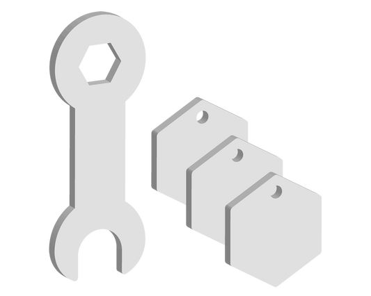 Spanner and Nut Keyring Pack (5 Sets)