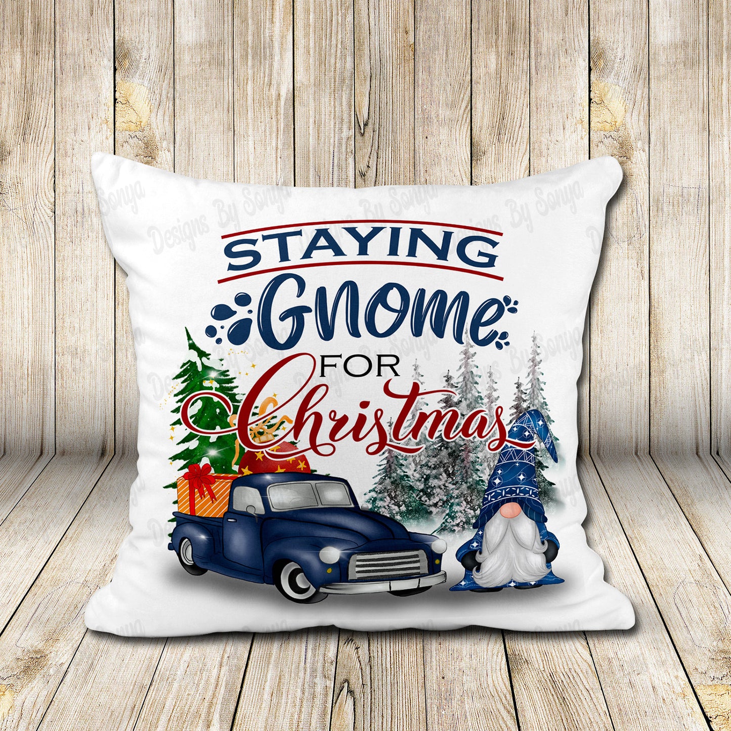 Staying Gnome For Christmas - Blue