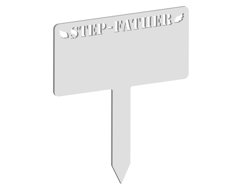 Rectangular Winged Stepfather Memorial Plaque