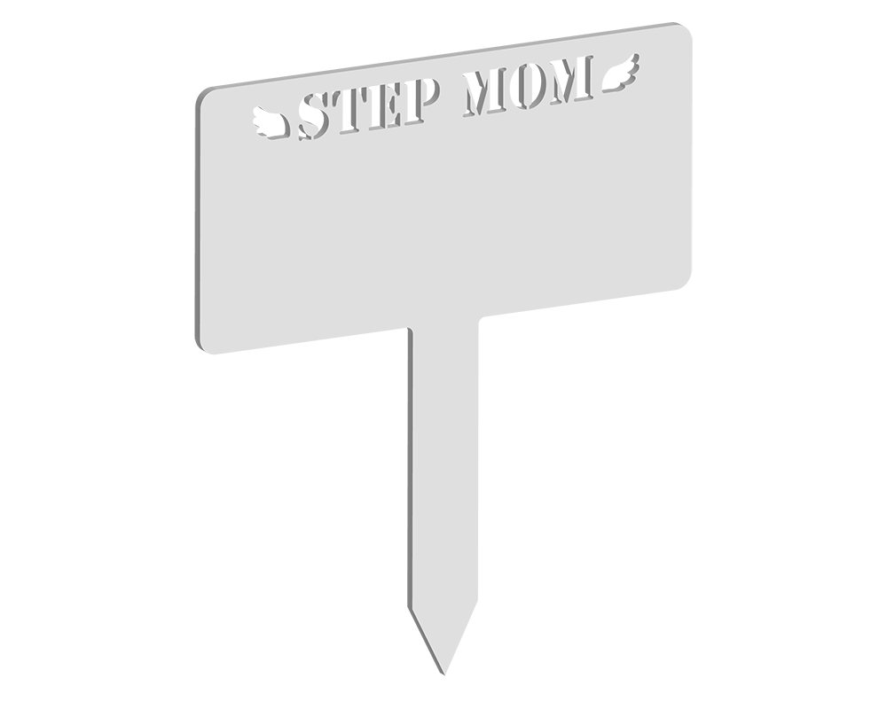 Rectangular Winged Stepmom Memorial Plaque