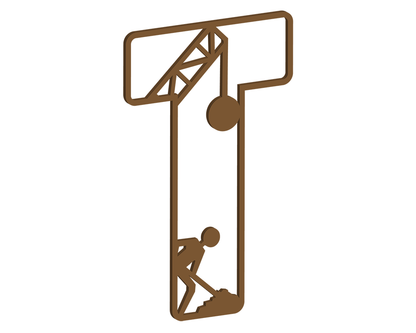 MDF Construction Themed Letters