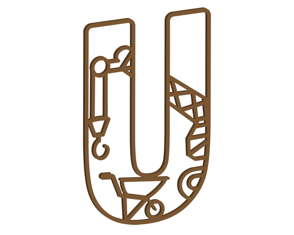 MDF Construction Themed Letters