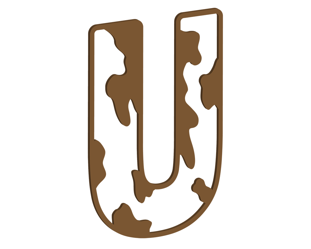 MDF Cow Themed Letters