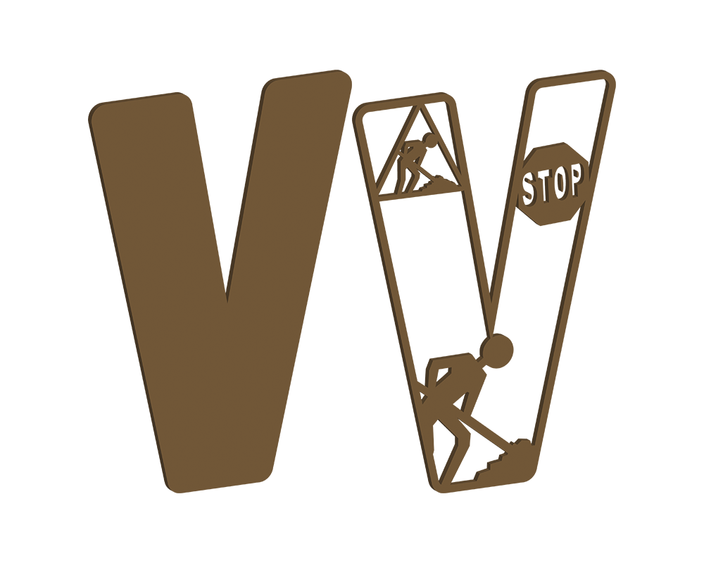 MDF Construction Themed Letters