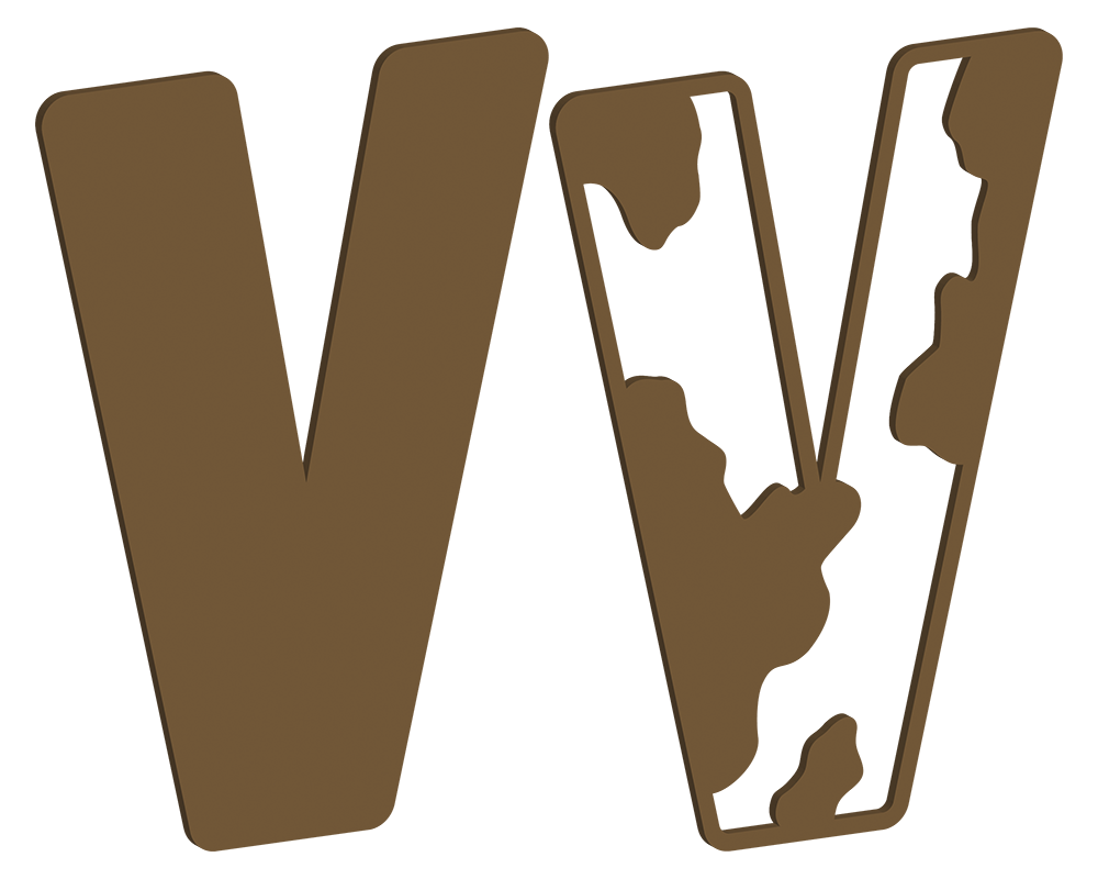 MDF Cow Themed Letters