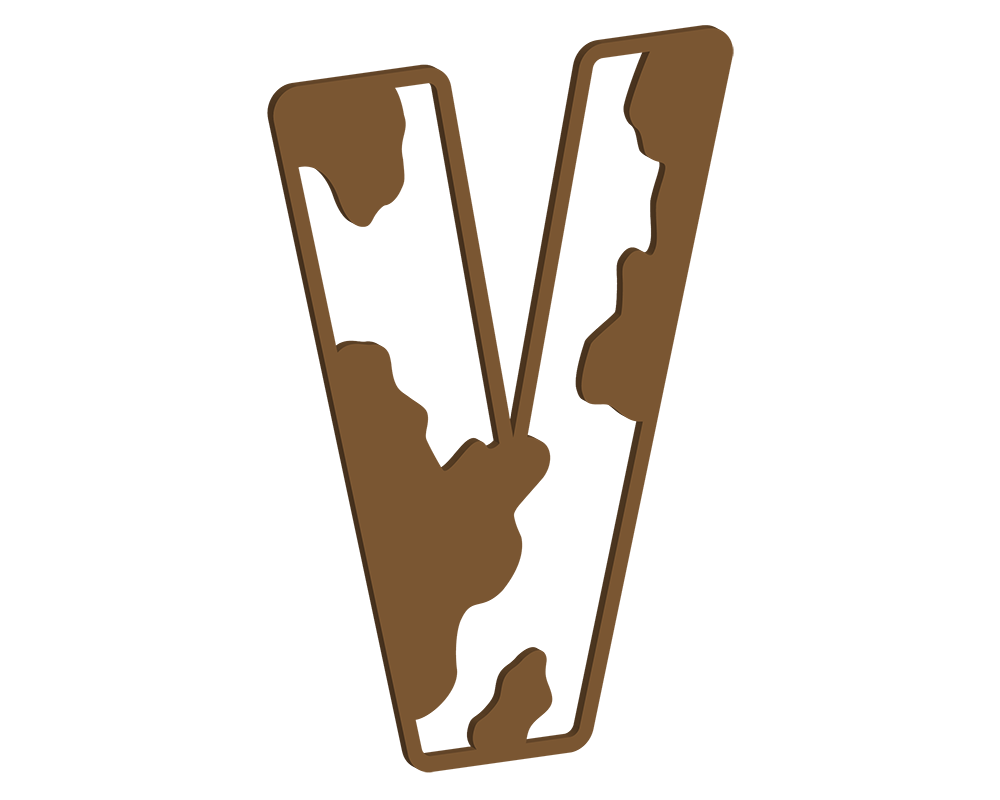 MDF Cow Themed Letters