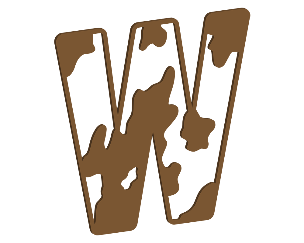 MDF Cow Themed Letters