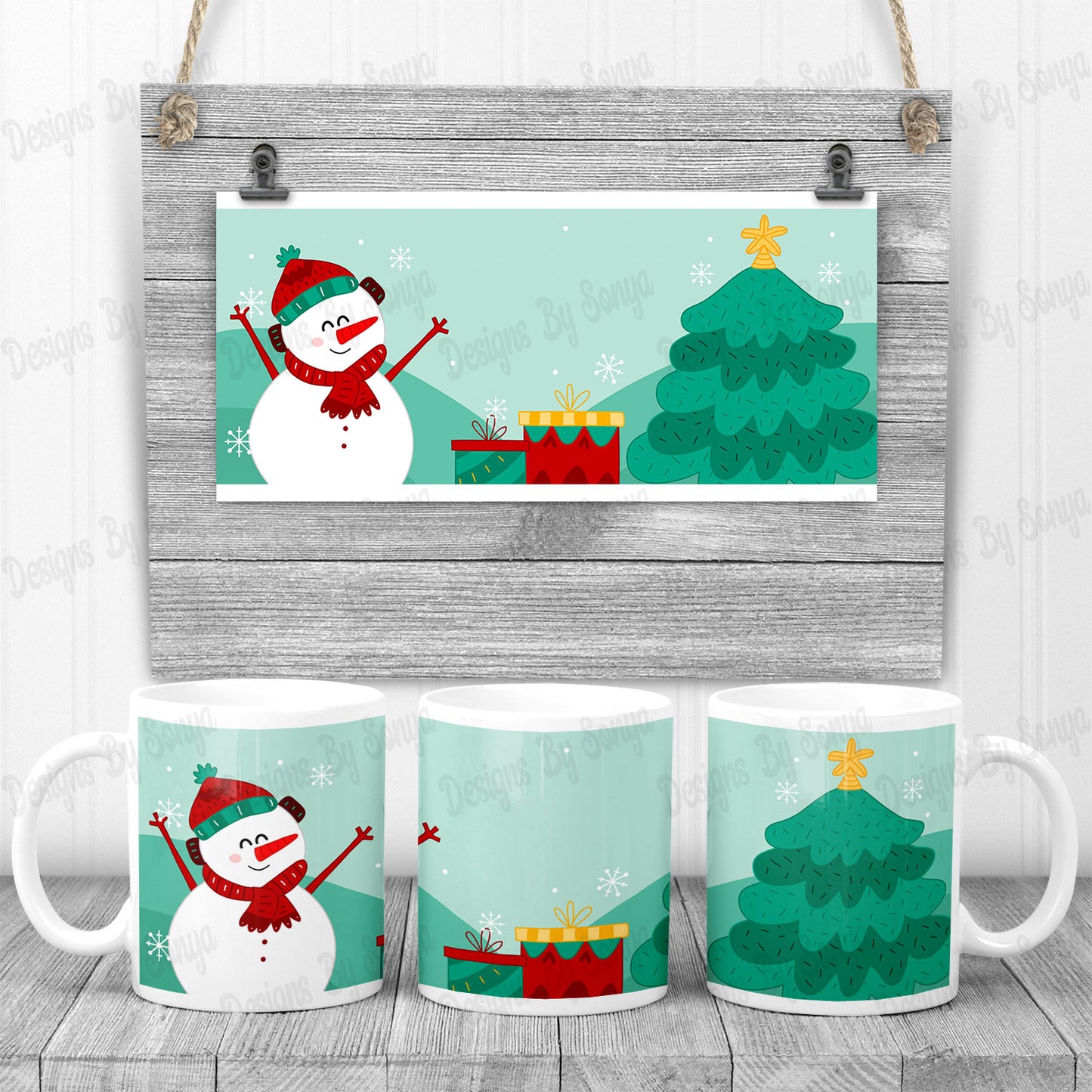 Christmas Mug and Coaster Set 4