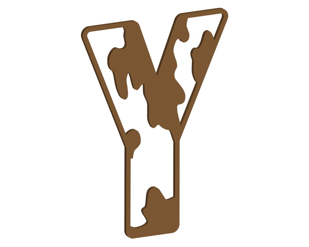 MDF Cow Themed Letters
